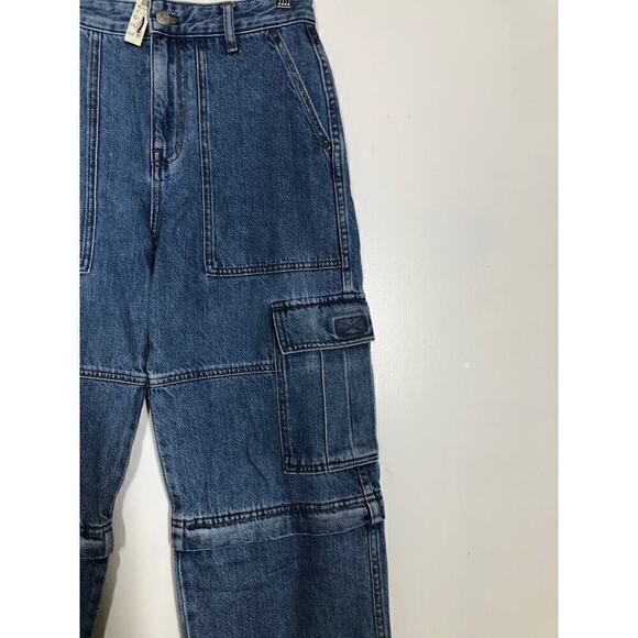 Madewell Baggy Cargo Jeans Baggy Zip-Off Edition Thetford Wash NWT Size 26 - Picture 6 of 13